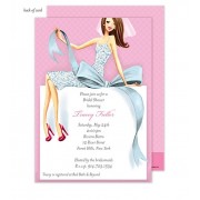 Bridal Shower Invitations, Beautiful Bride with Bow - Brunette 